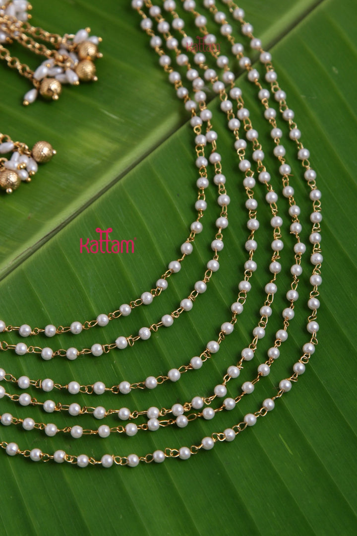 Bun Billai & Pearl Hanging Set - Design 1 - JB067