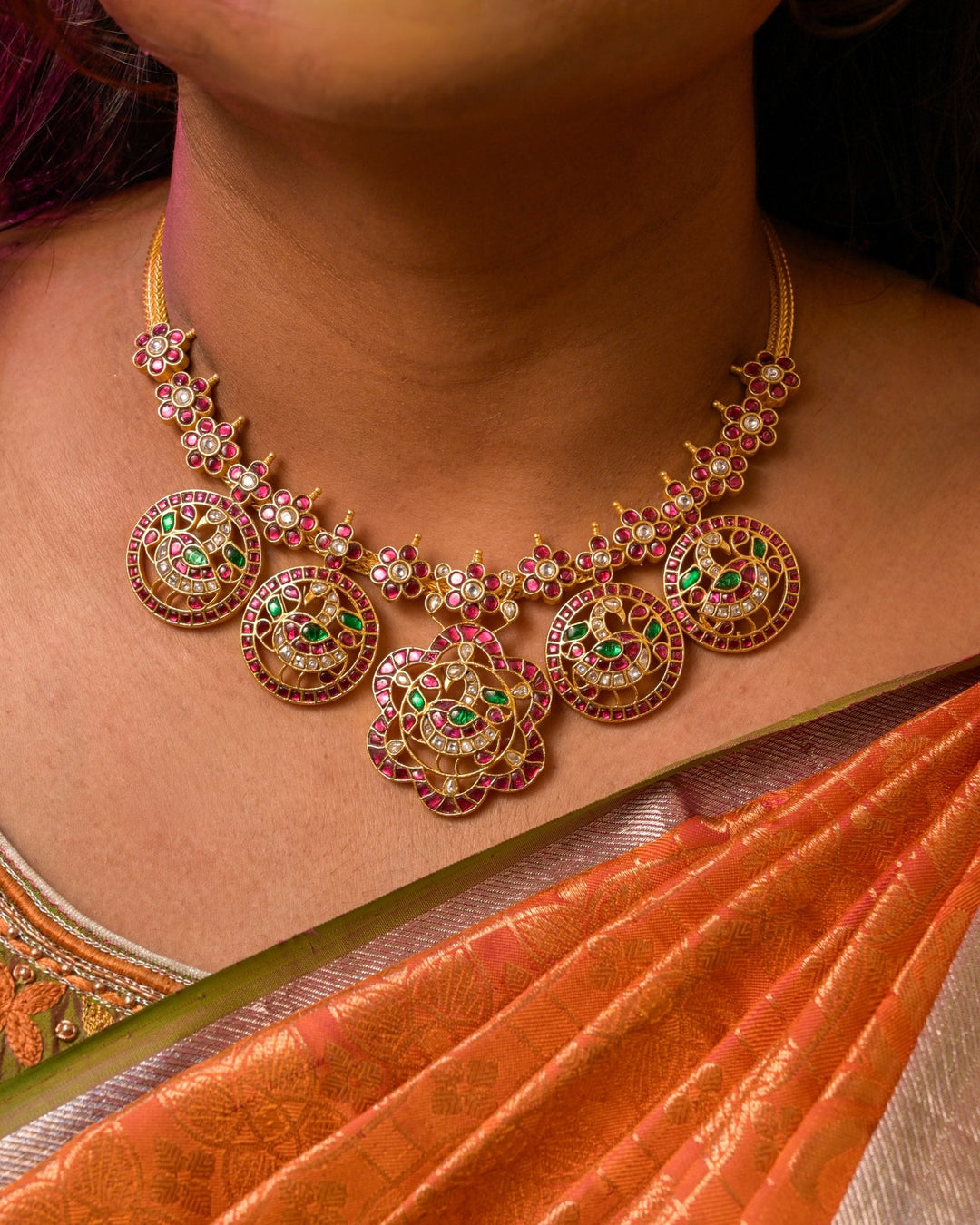 Buttalu Peacock Pendant Necklace ( No Earring ) - N4159