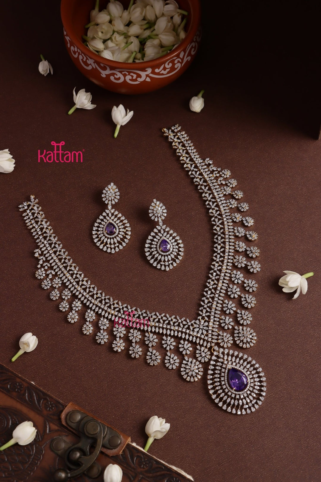 Catherina - AD Stone Semibridal Purple Mid - length Haram - N5333