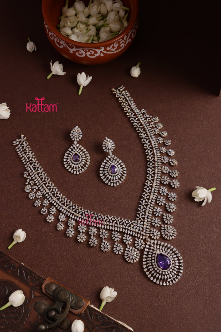 Catherina - AD Stone Semibridal Purple Mid - length Haram - N5333