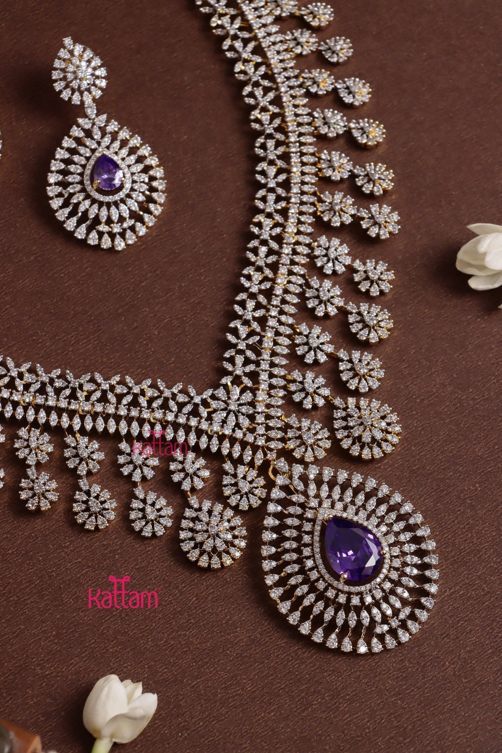 Catherina - AD Stone Semibridal Purple Mid - length Haram - N5333