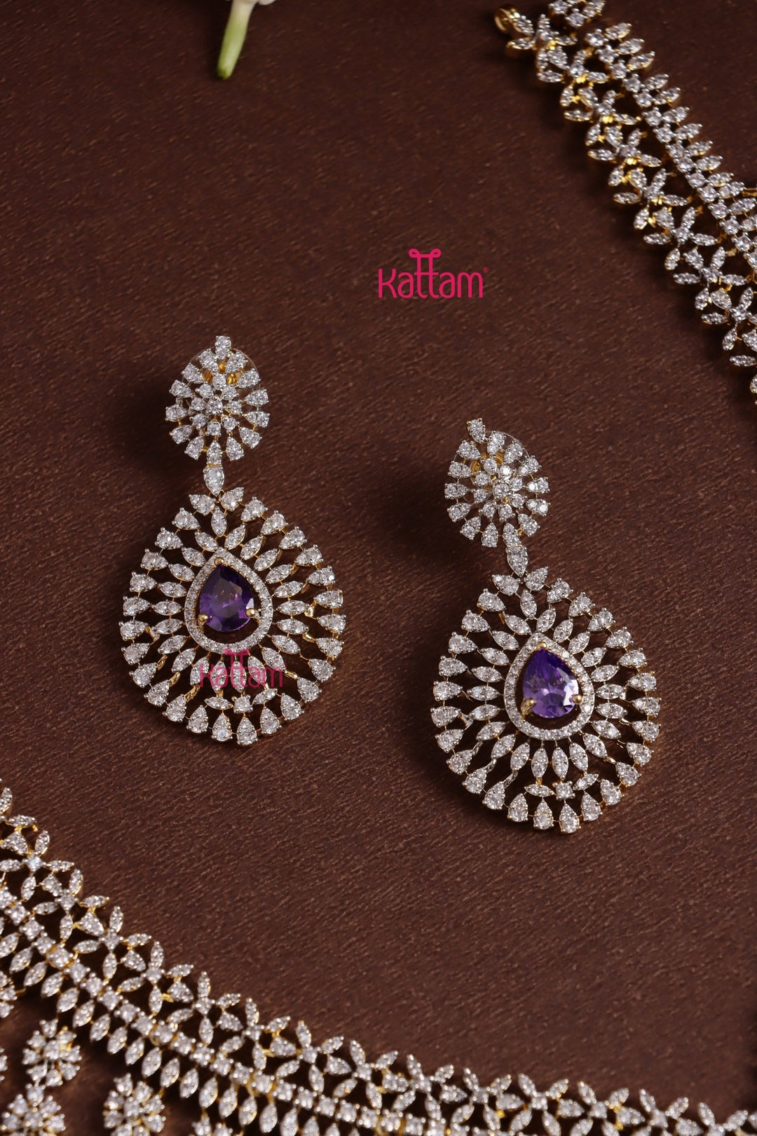 Catherina - AD Stone Semibridal Purple Mid - length Haram - N5333