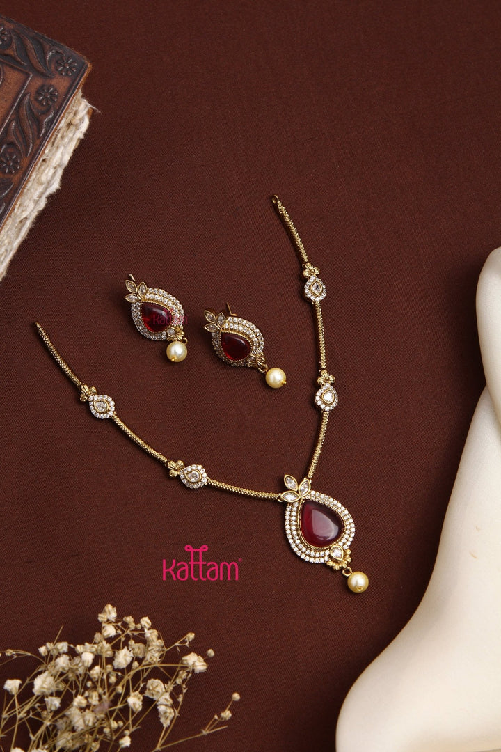 Chaithra - Ruby Stone Necklace - N5196