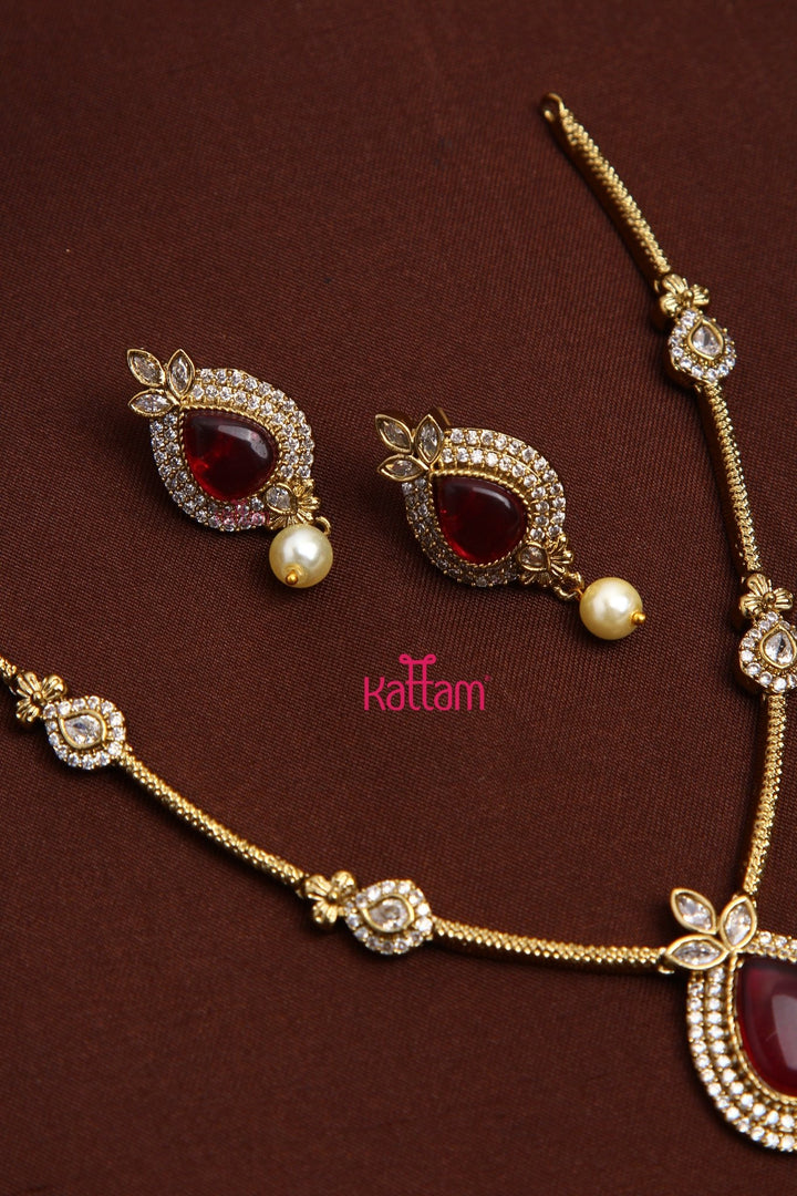 Chaithra - Ruby Stone Necklace - N5196