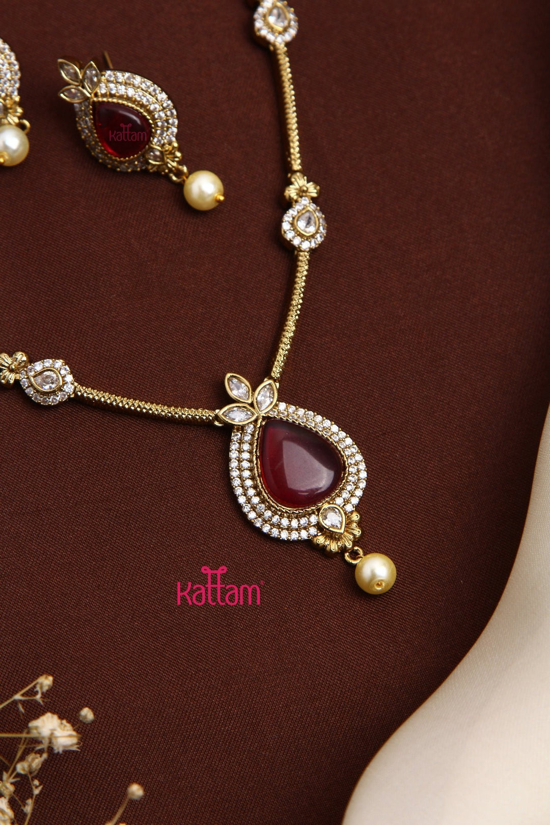 Chaithra - Ruby Stone Necklace - N5196