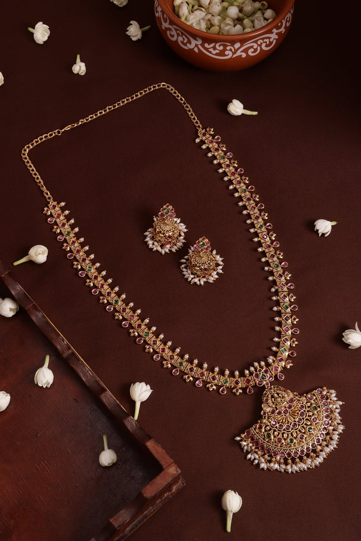 Chandbali Goddess Pearl Haram - N4131
