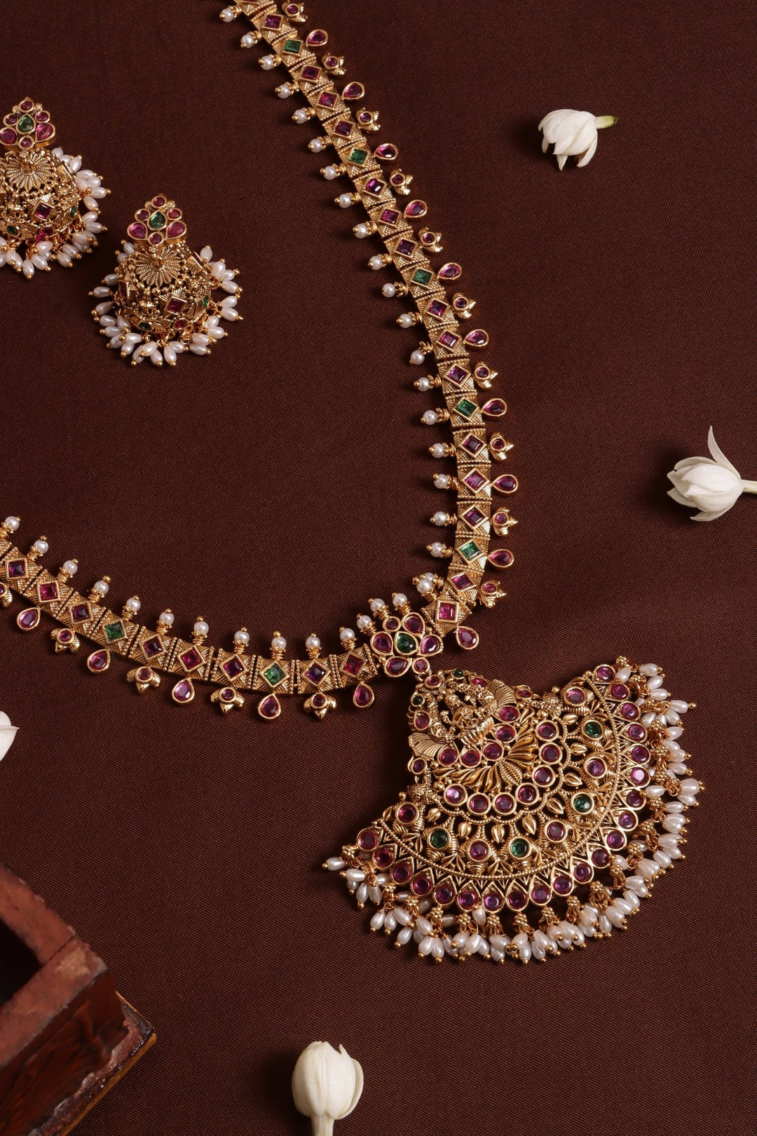 Chandbali Goddess Pearl Haram - N4131