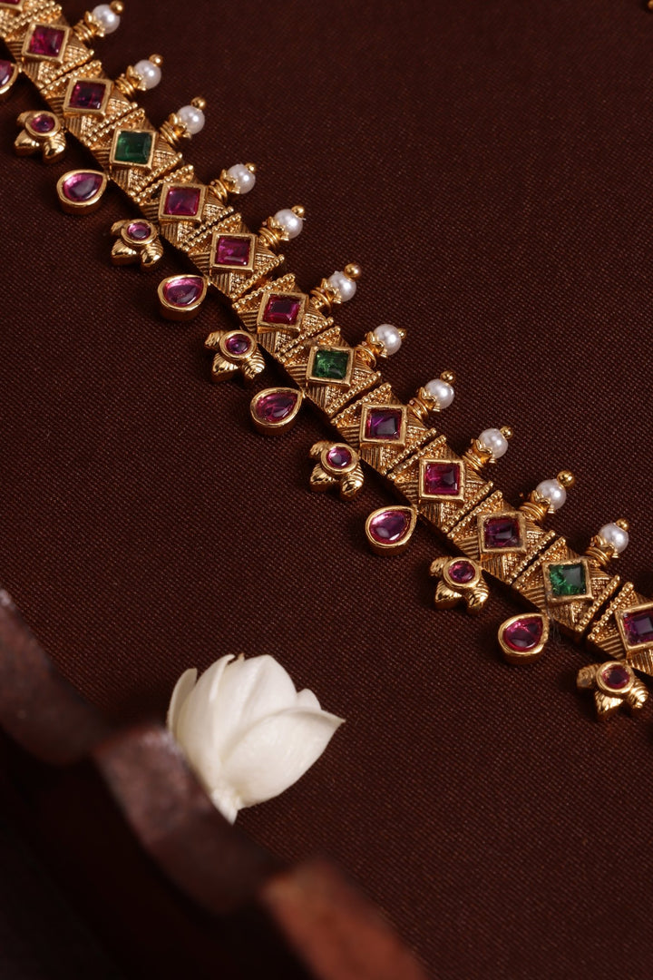 Chandbali Goddess Pearl Haram - N4131