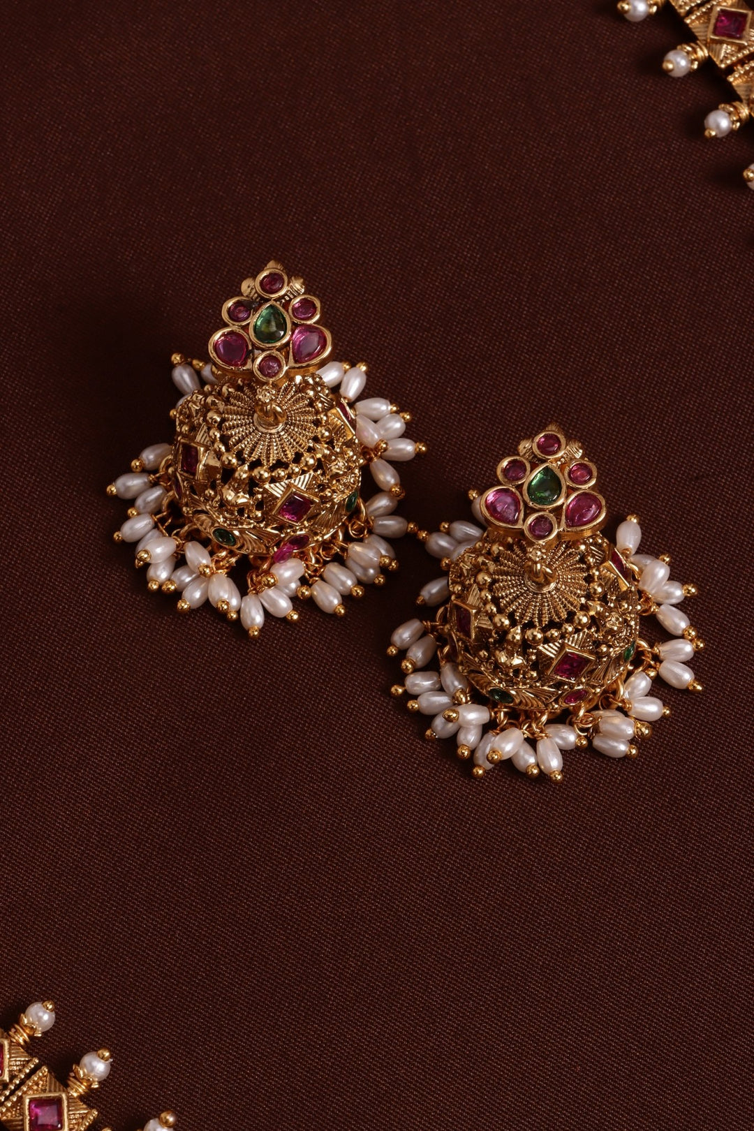 Chandbali Goddess Pearl Haram - N4131