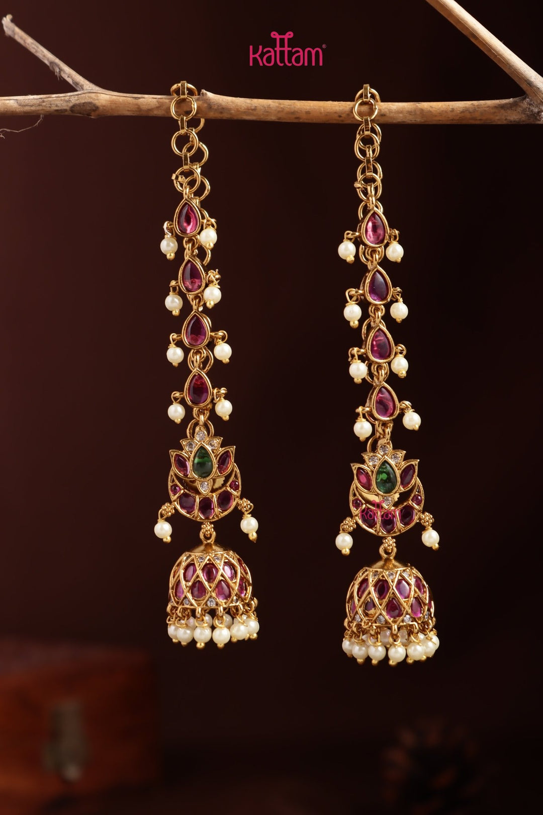 Chandbali Kemp Mattal Jhumka - E1364