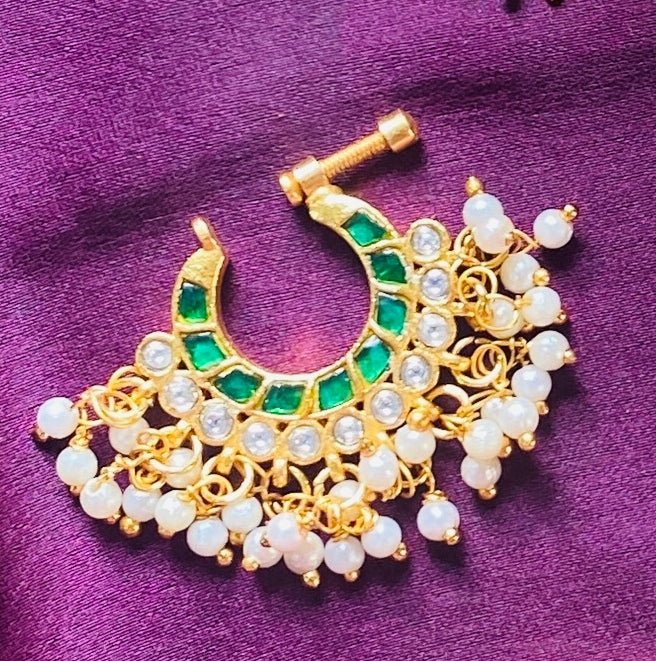 Chandbali - Kundan Nose Ring Nath - NP27-NP192