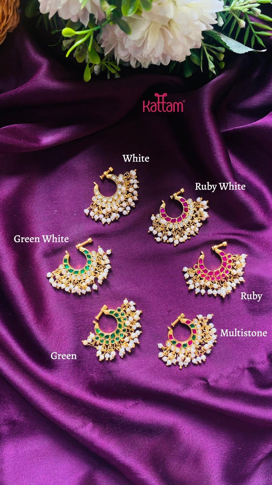 Chandbali - Kundan Nose Ring Nath - NP27-NP188