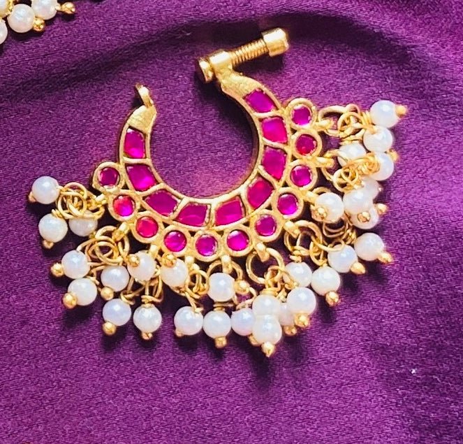 Chandbali - Kundan Nose Ring Nath - NP27-NP188