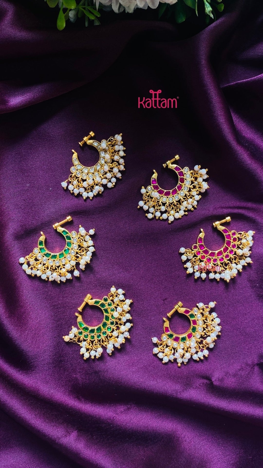 Chandbali - Kundan Nose Ring Nath - NP27-NP188