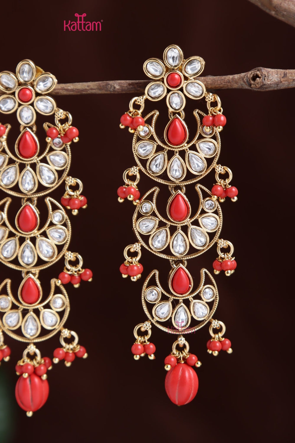 Chandbali Layered Drop Earring - E1021