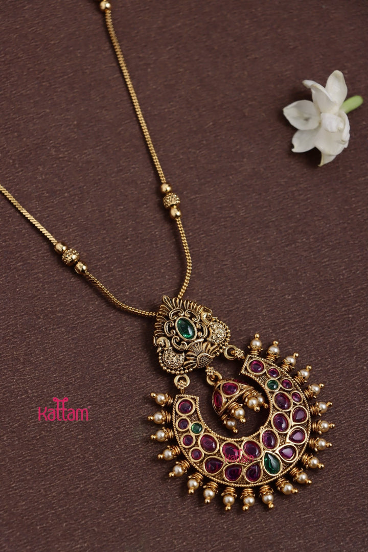 Chandbali Peacock Dollar Chain Set - N3835