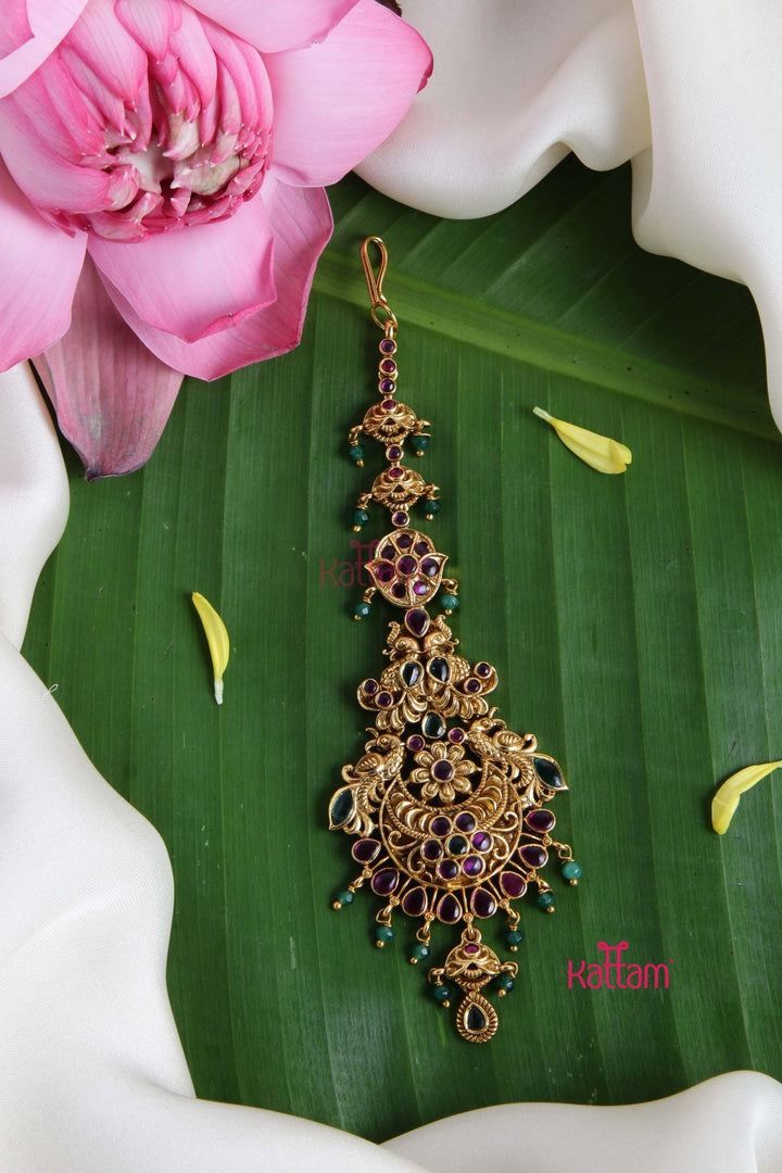 Chandbali Peacock Maang Tikka - MT071