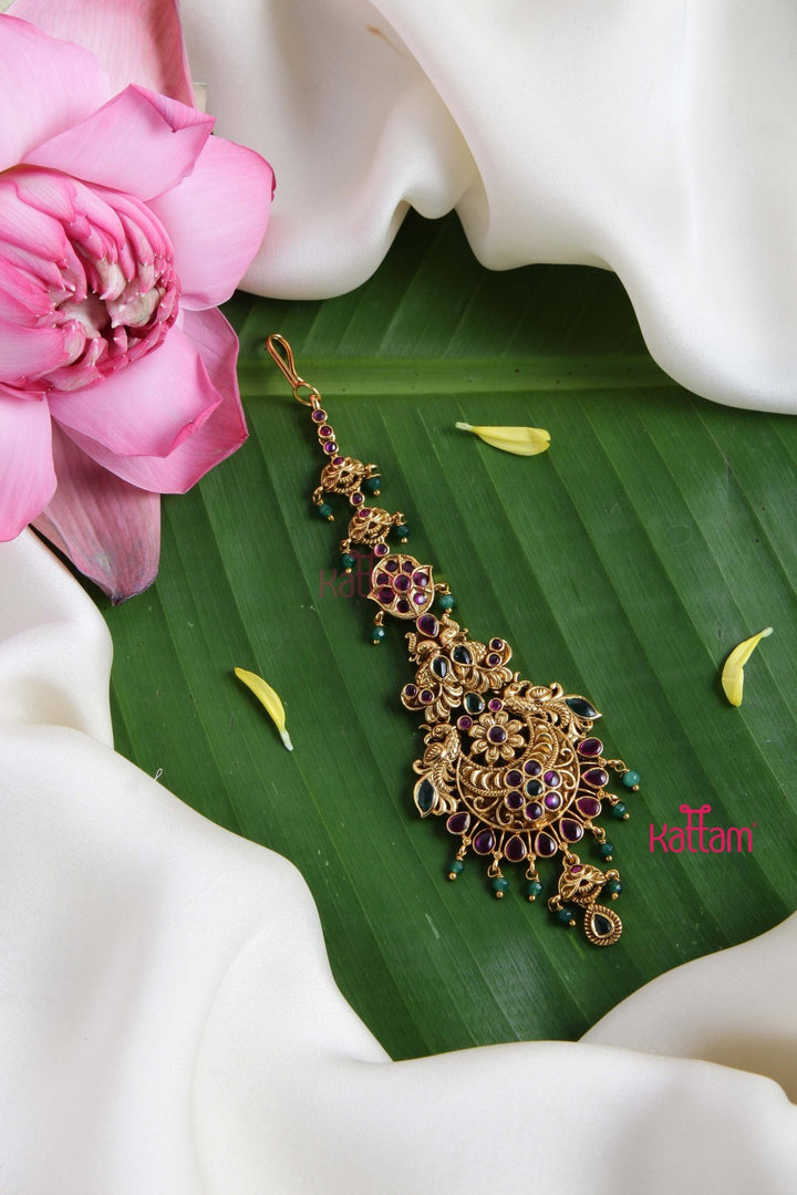 Chandbali Peacock Maang Tikka - MT071