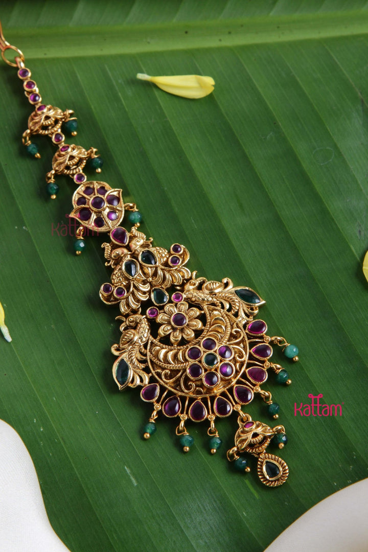 Chandbali Peacock Maang Tikka - MT071