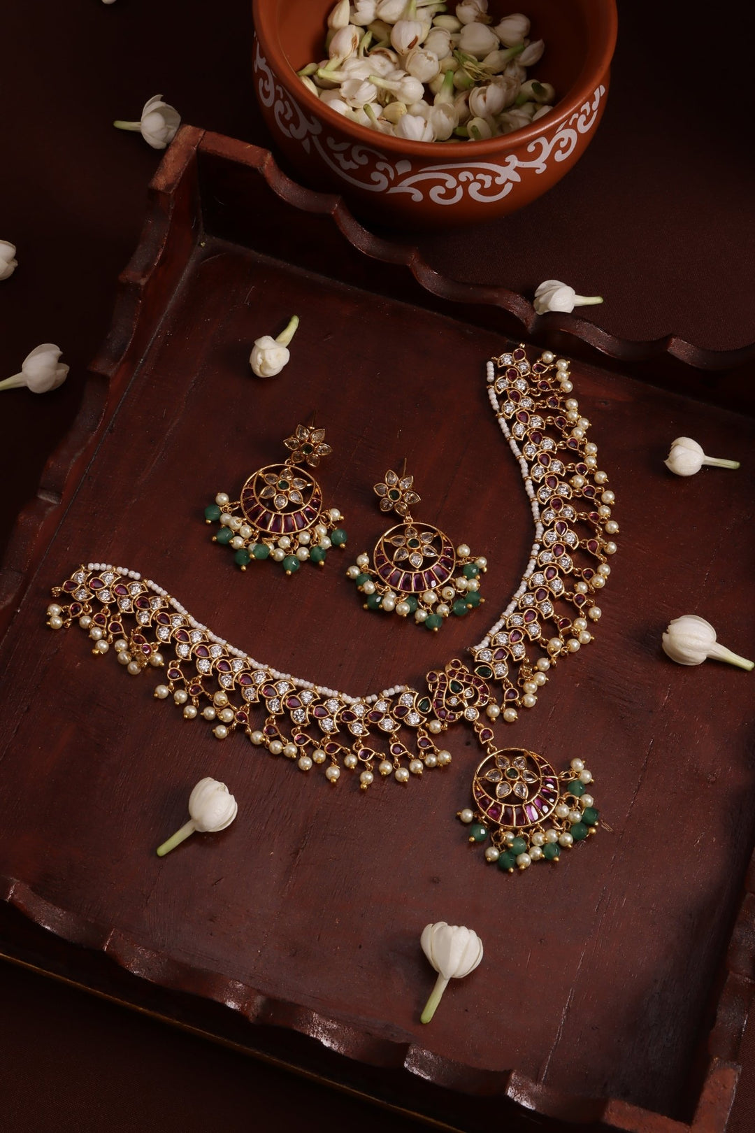 Chandbali Pearl Choker - N4139