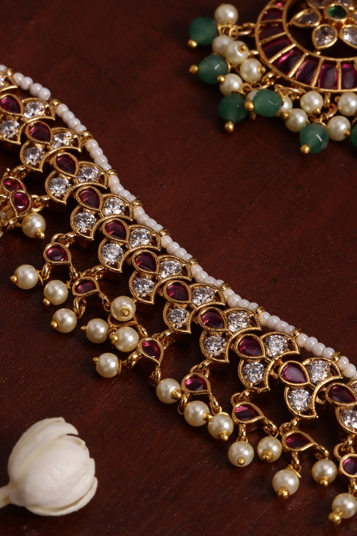 Chandbali Pearl Choker - N4139