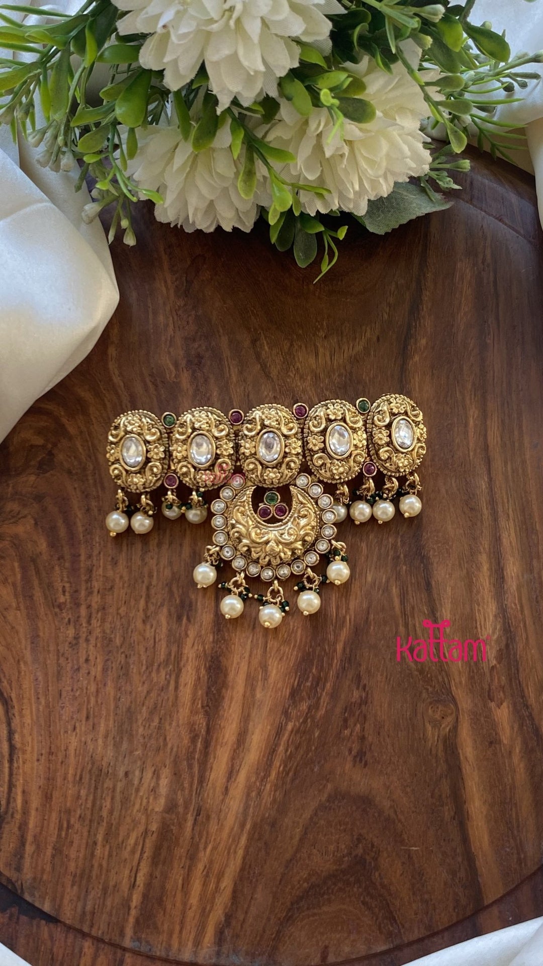 Chandbali Pearl Hair Clip - HC133