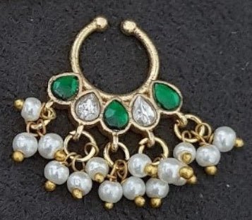 Chandbali - Septum Ruby Nose Pin - SP5-NP077