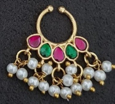 Chandbali - Septum Ruby Nose Pin - SP5-NP075