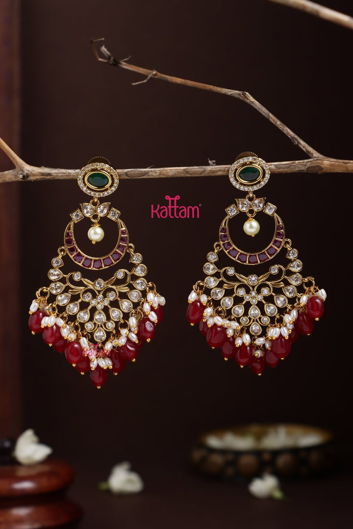 Chandbali Stone Statement Earring - E1288