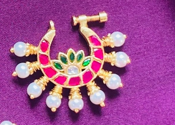 Chandrika - Kundan Nose Ring Nath - NP26-NP184