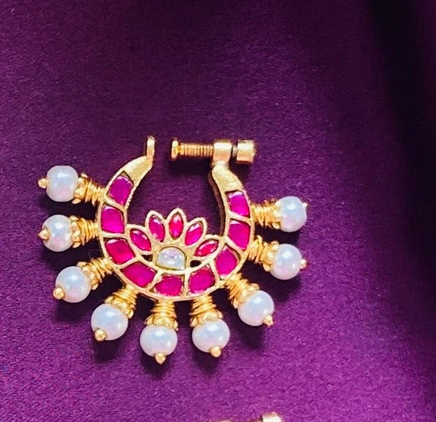 Chandrika - Kundan Nose Ring Nath - NP26-NP183