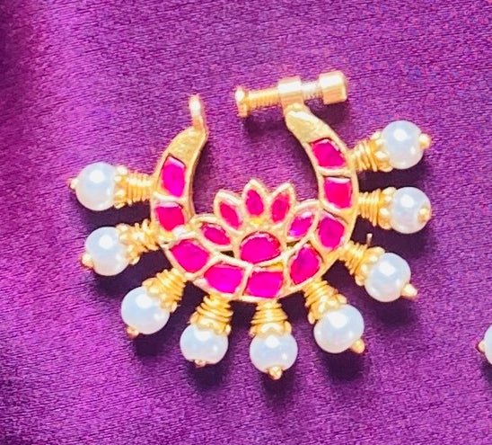 Chandrika - Kundan Nose Ring Nath - NP26-NP182
