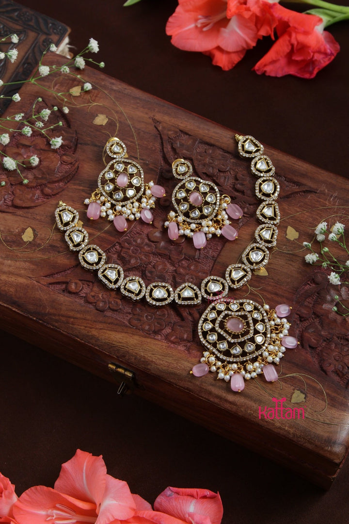 Charvi - American Diamond Pink Short Necklace - N5106