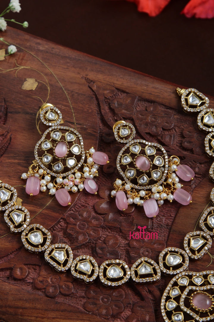 Charvi - American Diamond Pink Short Necklace - N5106