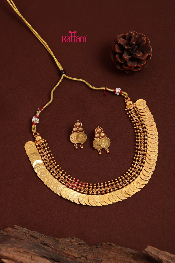 Copperishgold Coin Choker Set - N3712