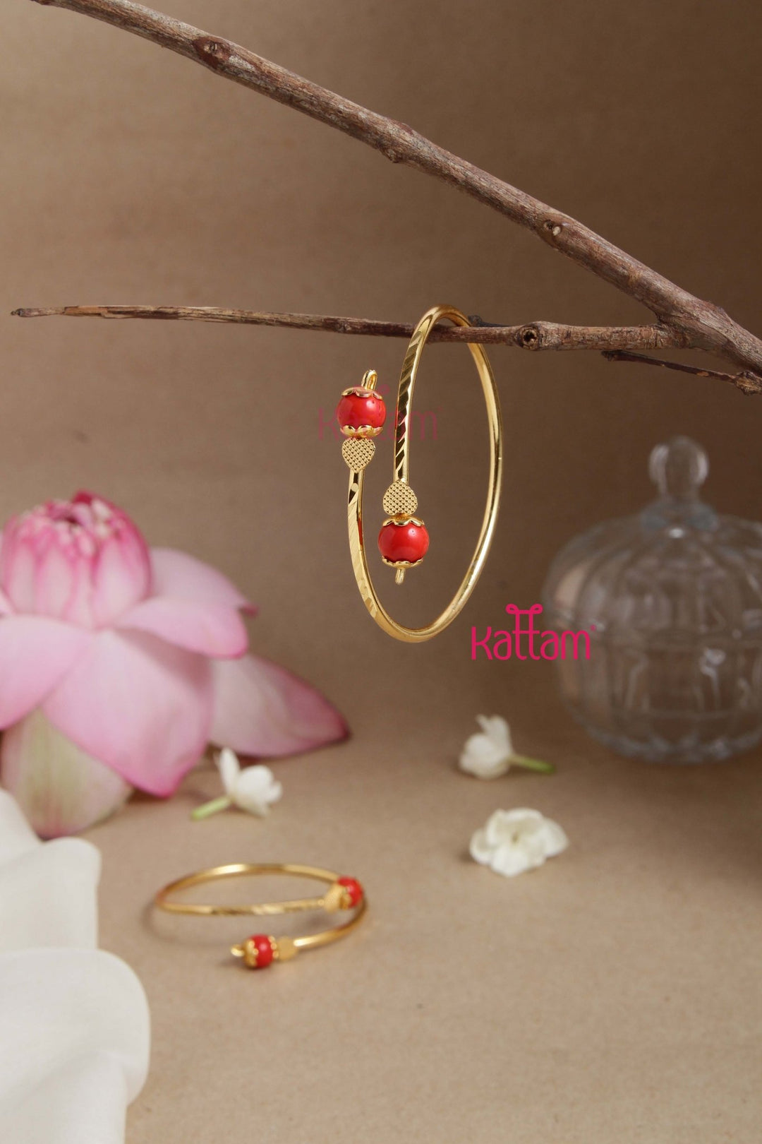 Coral Ball Kada Bangle - B537