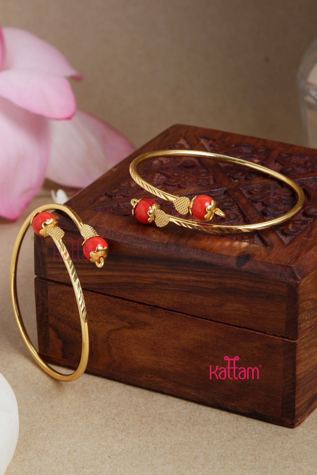 Coral Ball Kada Bangle - B537