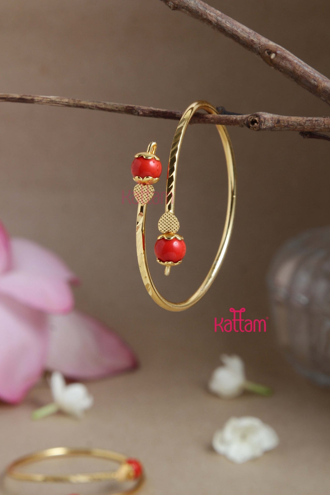 Coral Ball Kada Bangle - B537
