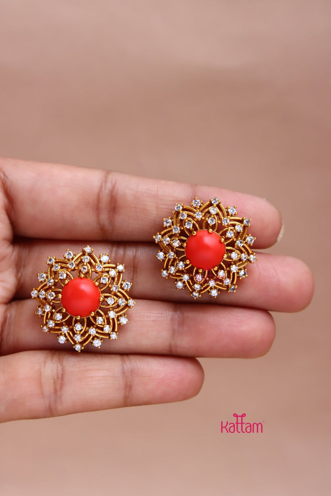 Coral Chakra Stud - E1071