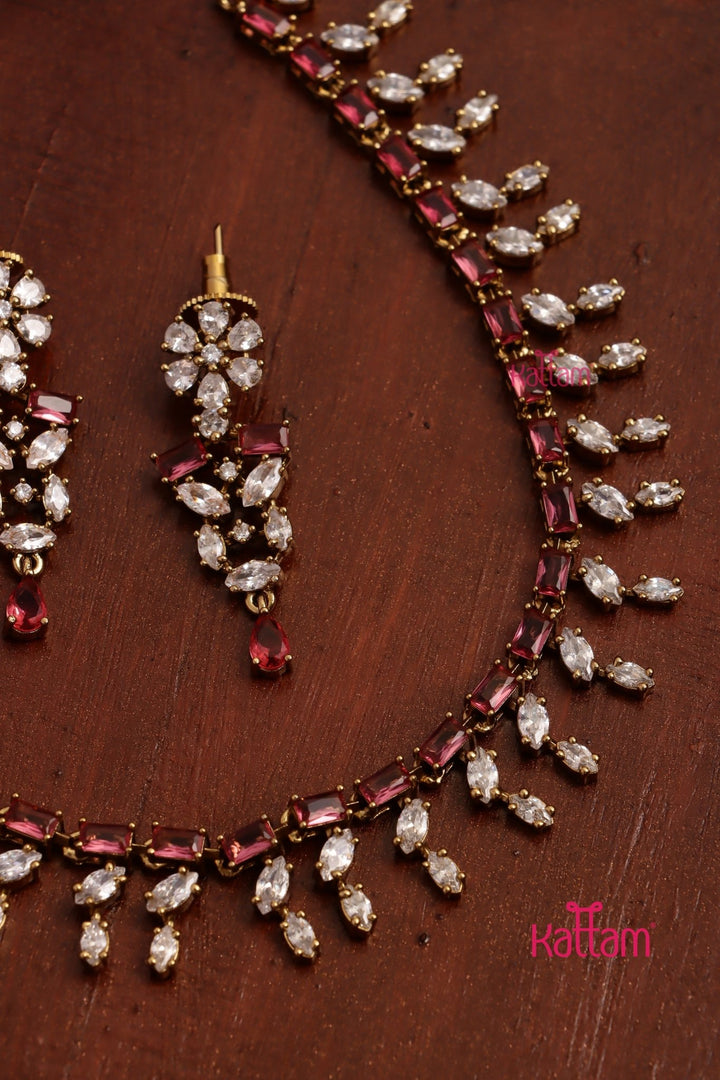 Cynthia - AD Stone Ruby Choker - N5284