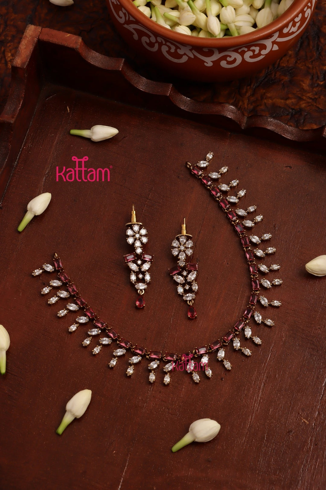 Cynthia - AD Stone Ruby Choker - N5284