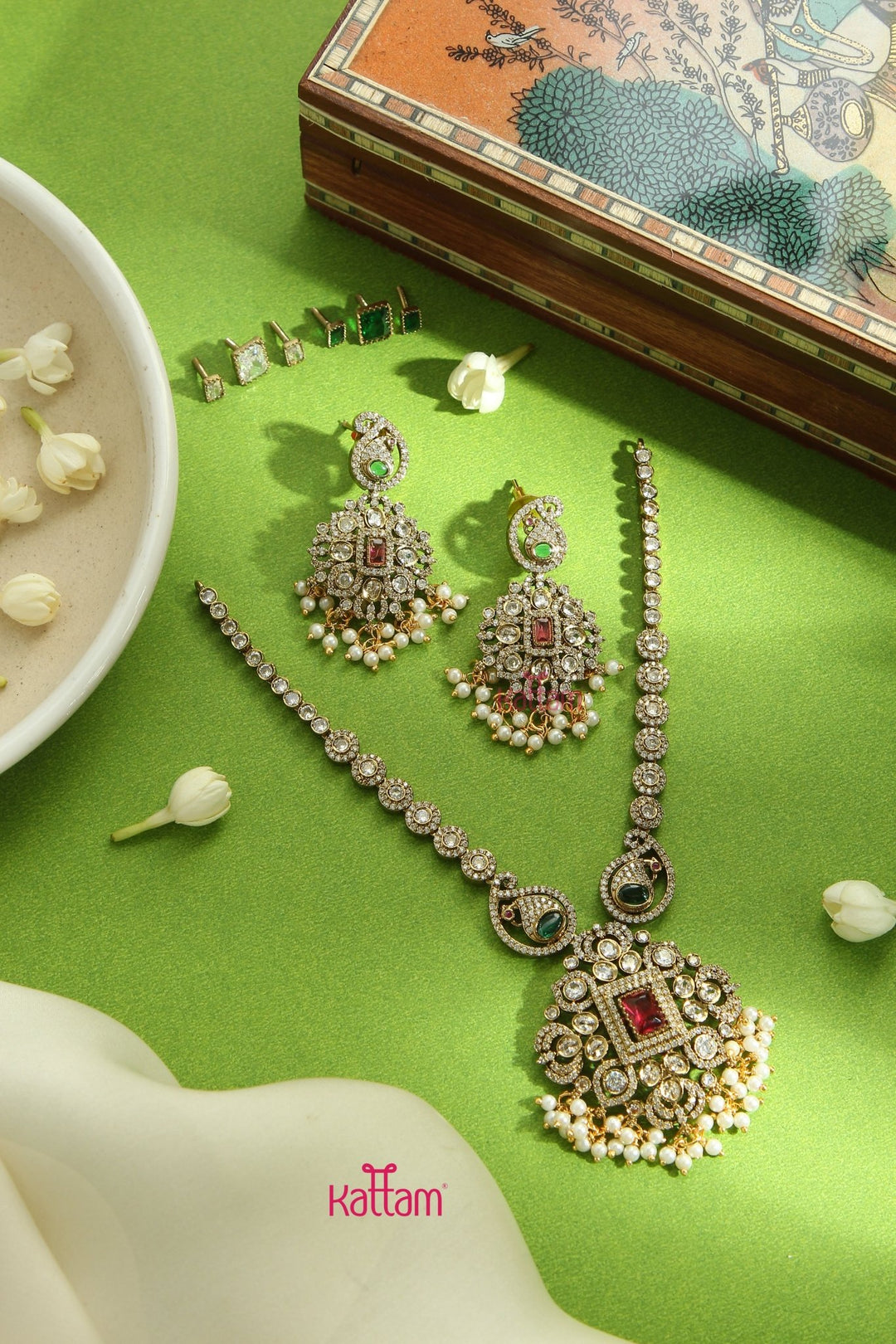 Deeksha - AD Peacock Interchangeable Necklace - N5173