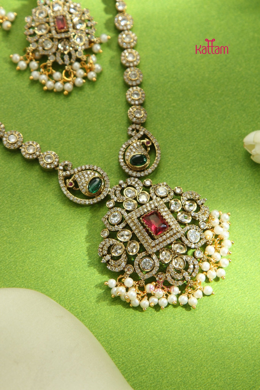 Deeksha - AD Peacock Interchangeable Necklace - N5173