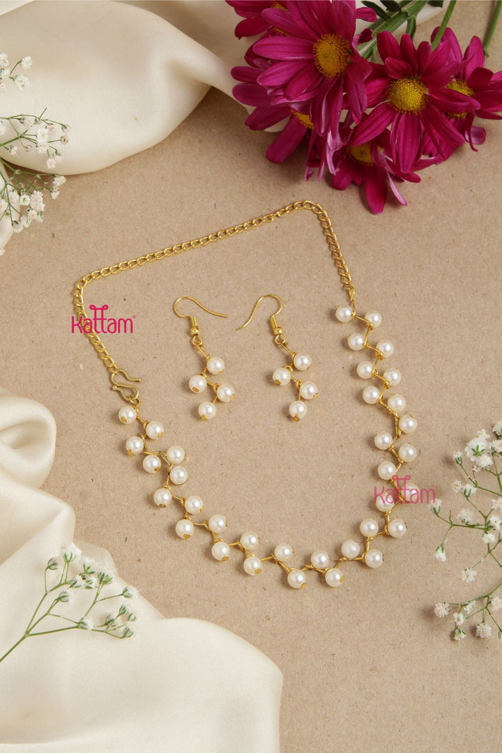 Designer Mogra Pearl Choker set - N2896