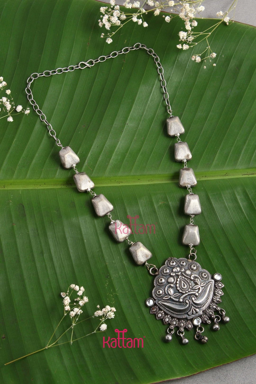 Designer Oxidised Silver Chain - Design 1 - N2713