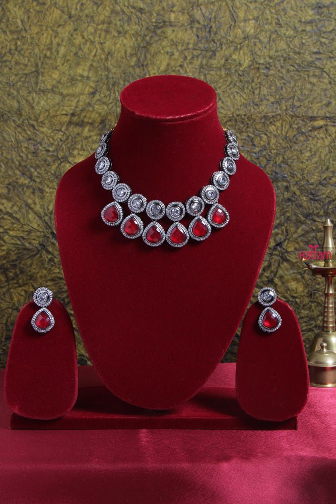 Designer Red Stone Necklace - N1700