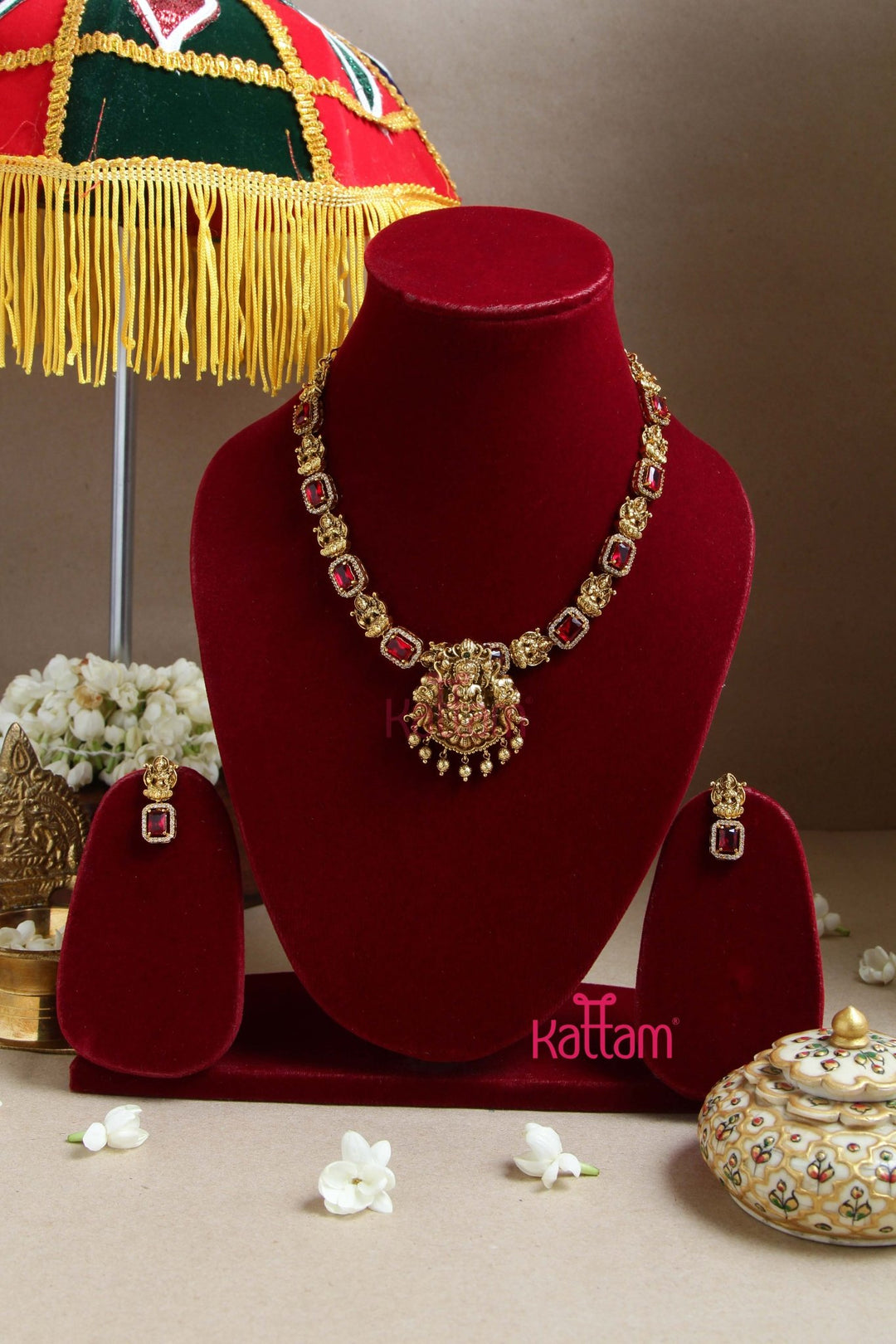 Devika - Goddess Ruby Necklace ( Detachable) - N3006