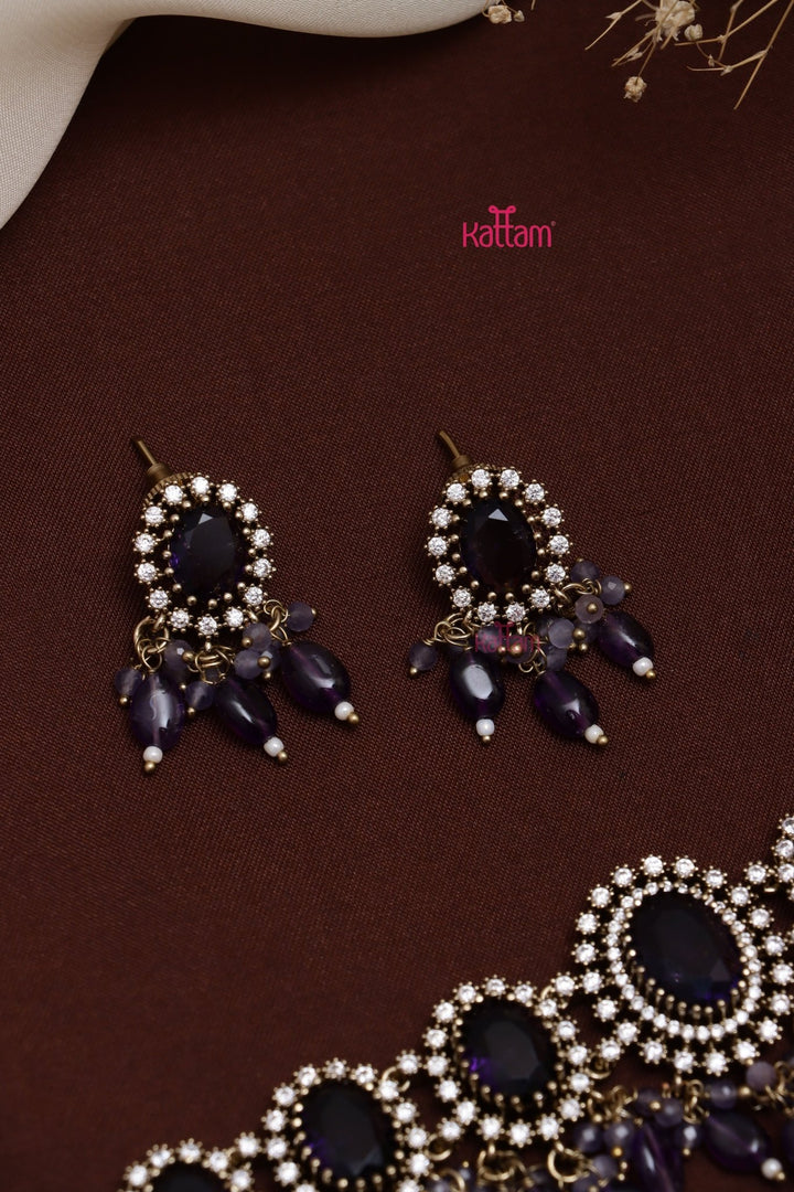 Dhanvi - AD Purple Stone Choker - N5283