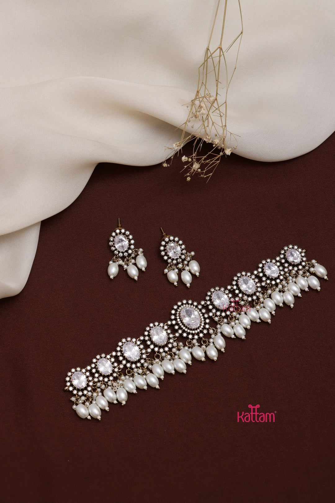 Dhanvi - AD White Stone Choker - N5281