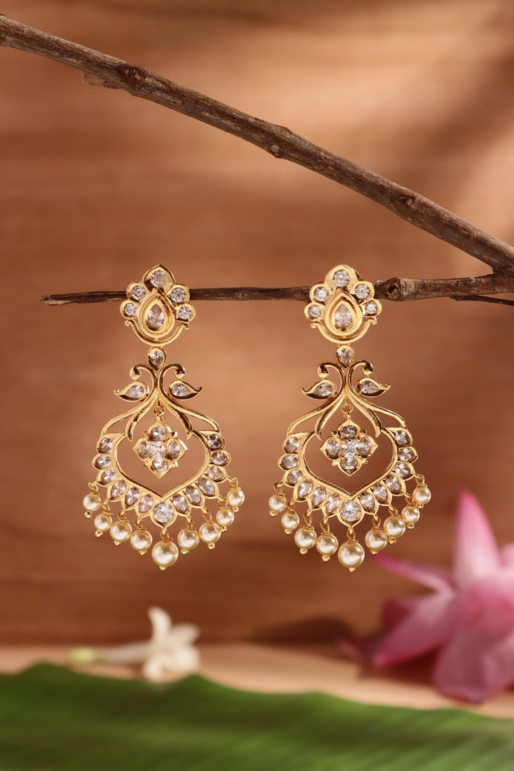 Dharsha - Peacock WhiteStone Earring - E1515